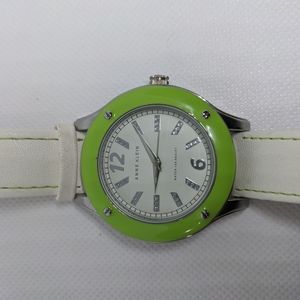 Anne Klein white leather band women's watch
